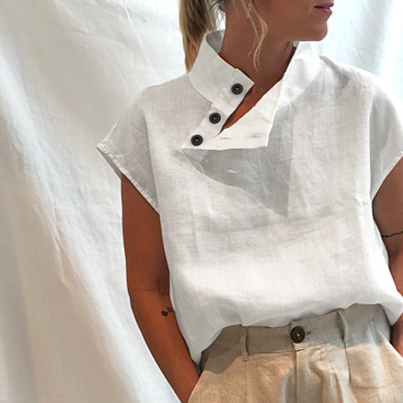 Celmia Women Short Sleeve Blusas 2022 Summer Cotton Linen Shirts Fashion Oversized Blouses Casual Loose Camisas Solid Tunic Tops