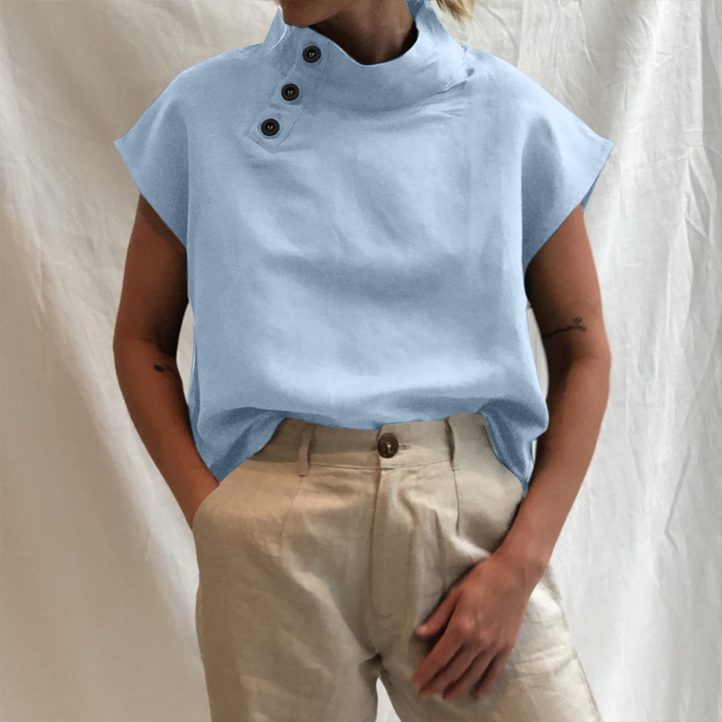 Celmia Women Short Sleeve Blusas 2022 Summer Cotton Linen Shirts Fashion Oversized Blouses Casual Loose Camisas Solid Tunic Tops