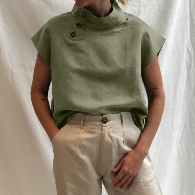 Celmia Women Short Sleeve Blusas 2022 Summer Cotton Linen Shirts Fashion Oversized Blouses Casual Loose Camisas Solid Tunic Tops