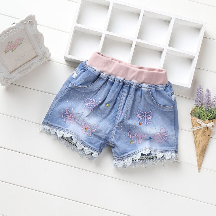 Girls Denim Shorts Teenagers Summer Lace Short Pants Kids Beach Clothes Children's Shorts For Teenage Girls