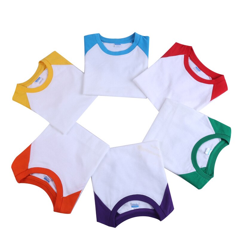Summer 2022 Children Shirts Cotton Boys T-shirt Candy Color Tops For Kids Solid Girls Blouse Baby Outerwear Toddler Clothing