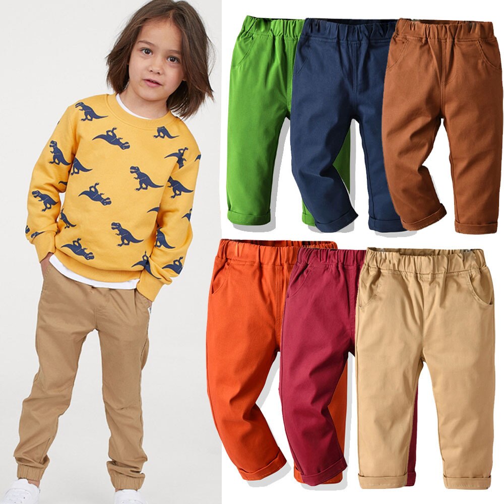 2022 Brand Boys pants autumn kids clothing baby casual pants cotton jeans 1-8Y Toddler cargo pants