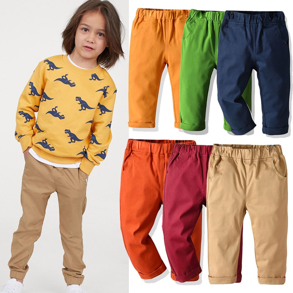 2022 Brand Boys pants autumn kids clothing baby casual pants cotton jeans 1-8Y Toddler cargo pants