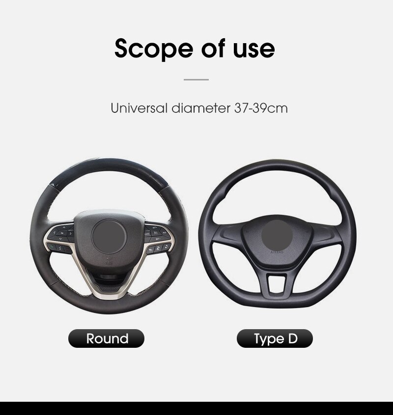 Car Steering Wheel Cover Breathable Anti Slip PU Leather Steering Covers Suitable 37-38cm Auto Decoration Carbon Fiber