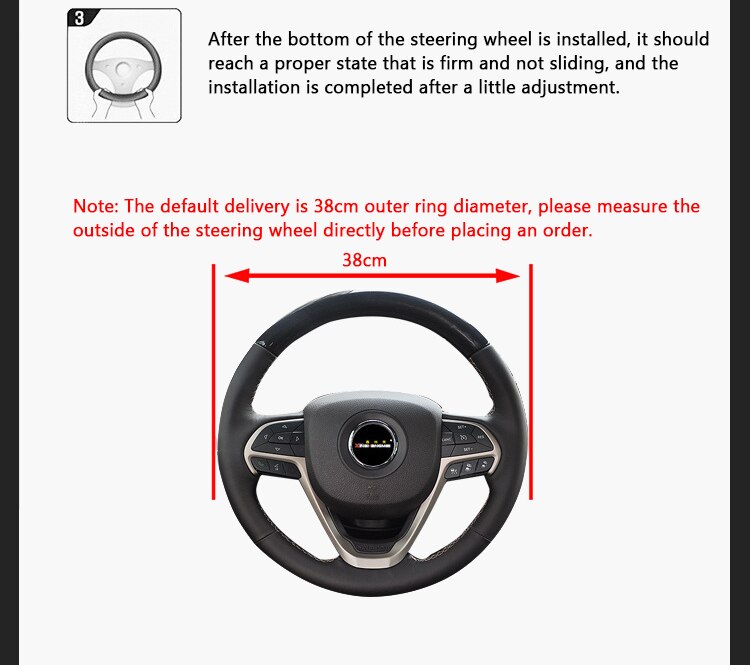 Car Steering Wheel Cover Breathable Anti Slip PU Leather Steering Covers Suitable 37-38cm Auto Decoration Carbon Fiber