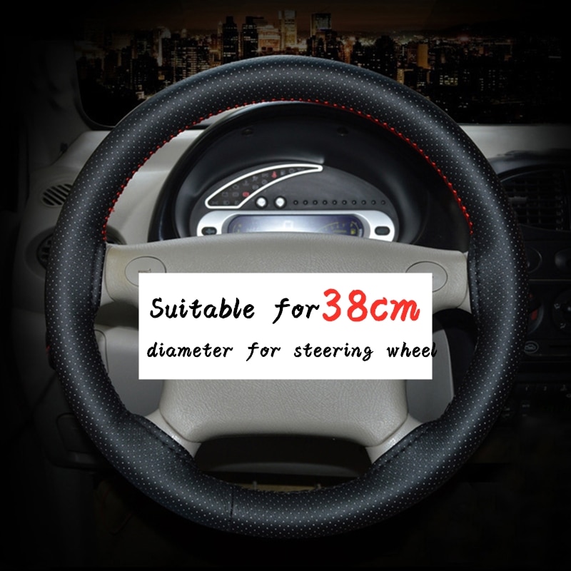 Car Steering Wheel Braid Cover Needles And Thread Artificial Leather Car Covers Suite 7 Color DIY Texture Soft Auto Accessories