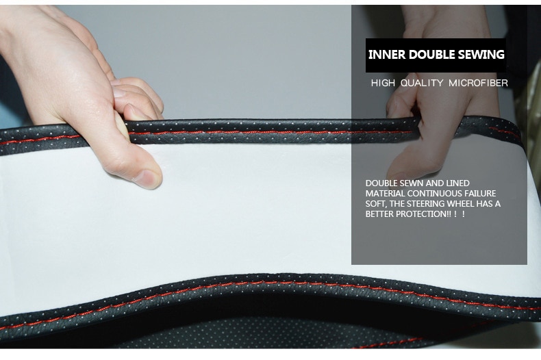 Car Steering Wheel Braid Cover Needles And Thread Artificial Leather Car Covers Suite 7 Color DIY Texture Soft Auto Accessories