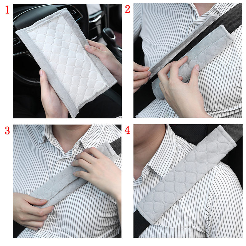 Car Soft Seat Belt Cover Universal Auto Seat Belt Covers Warm Plush Safety Belts Shoulder Protection Auto Interior Accessories
