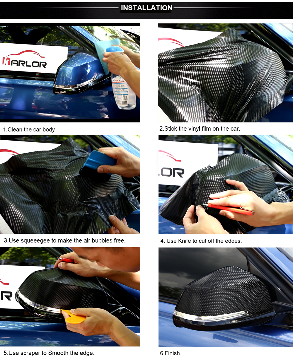 100*30/10cm High Glossy 5D Carbon Fiber Wrapping Vinyl Film Motorcycle Tablet Stickers And Decals Auto Accessories Car Styling